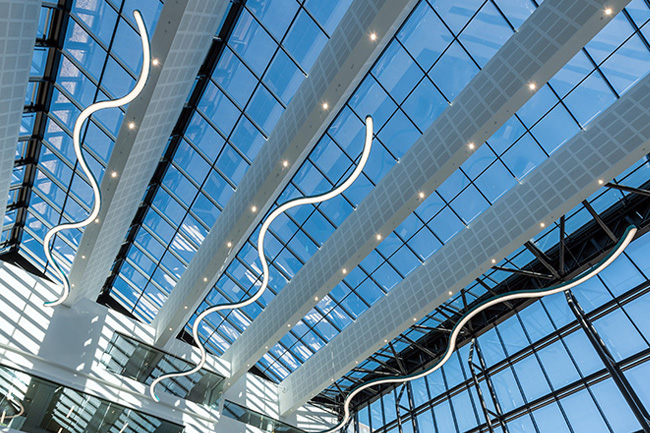 lighting project - ceiling feature, ayreshire college, kilmarnock