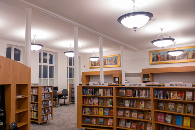 lighting project - pendants, the brassey institute library, hastings