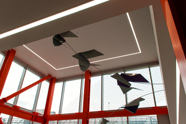education lighting project - recessed aluminium profiles, stairwell, loughborough university