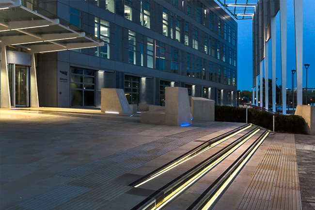 corporate lighting project - exterior walkway lighting, network rail