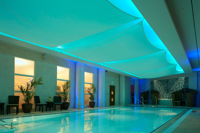 hospitality lighting project - seamless RGB lighting, royal yacht hotel, jersey